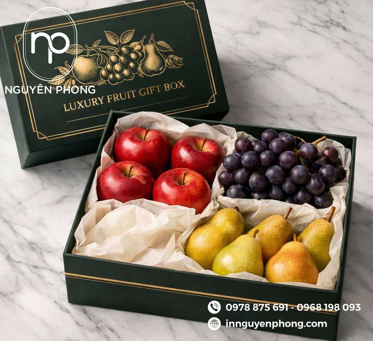 Mẫu thùng carton đựng trái cây in màu đẹp